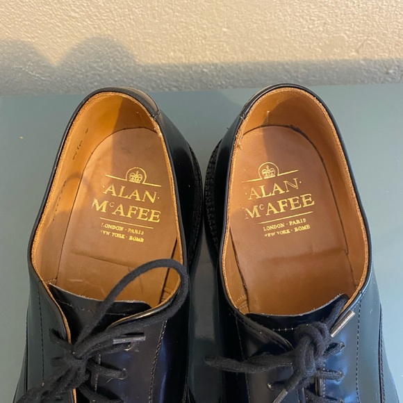 ALAN MCAFEE Men Oxfords Black Shoes Cap Toe 8 - Picture 6 of 8